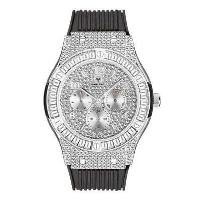 Reloj para Hombre con Banda de Silicona y Cristales Brillantes - Image 5