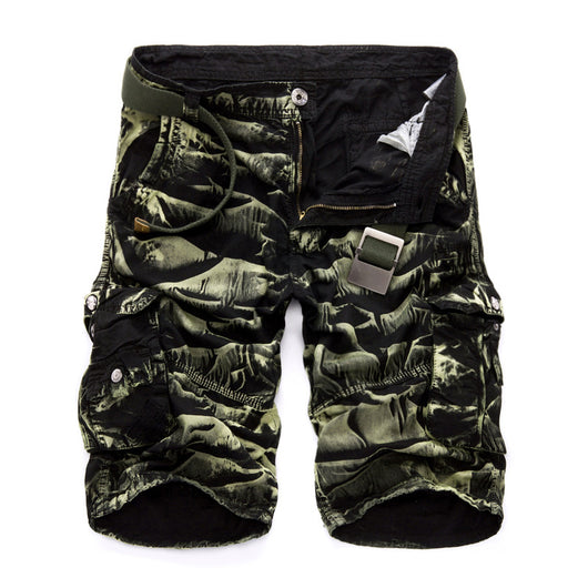 Pantalones Cortos Cargo Camuflaje con Cinturón y Múltiples Bolsillos - Image 17