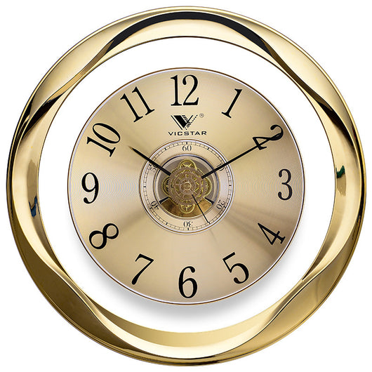 Reloj de Pared Redondo Gold Vista - Silencioso Cuarzo Premium para Recepción y Sala - Image 6