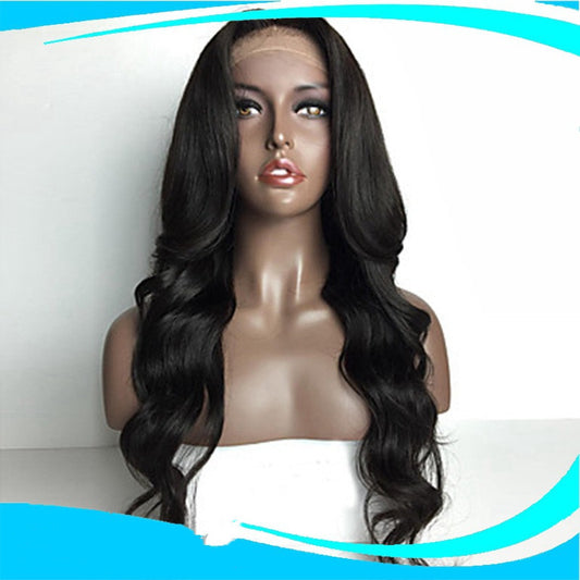 Peluca Frontal de Encaje Cabello Liso Fibra Sintética Premium