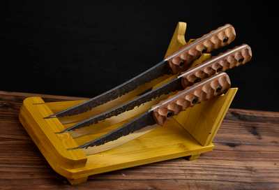 Set de 3 Cuchillos de Carnicero con Mango de Palo de Rosa - Image 9