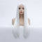 Peluca Larga Lisa Europea Cabello Sintético Blanco Elegante