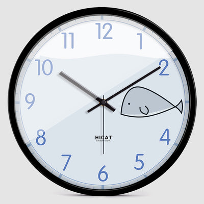 Reloj de Pared Infantil Ballena Azul - Quartz Electrónico para Cuarto de Niños