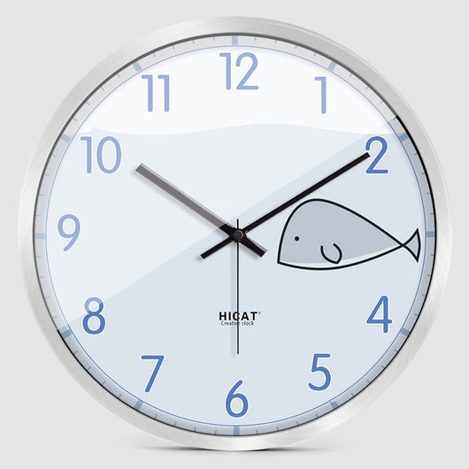 Reloj de Pared Infantil Ballena Azul - Quartz Electrónico para Cuarto de Niños - Image 7