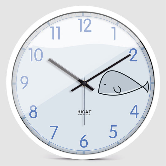 Reloj de Pared Infantil Ballena Azul - Quartz Electrónico para Cuarto de Niños - Image 2