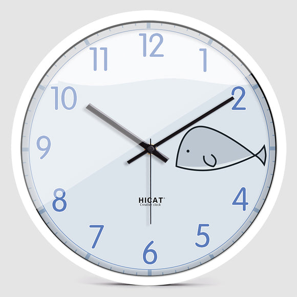 Reloj de Pared Infantil Ballena Azul - Quartz Electrónico para Cuarto de Niños