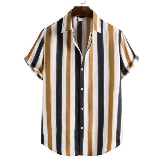 Camisa Casual Estampada para Hombre - Manga Corta con Cuello Solapa
