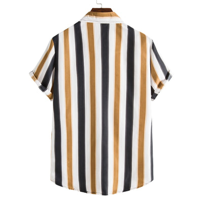 Camisa Casual Estampada para Hombre - Manga Corta con Cuello Solapa - Image 2