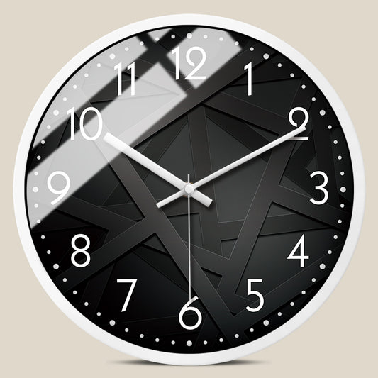 Reloj de Pared Nórdico Minimalista Blanco y Negro con Movimiento Silencioso