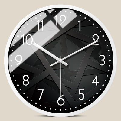 Reloj de Pared Nórdico Minimalista Blanco y Negro con Movimiento Silencioso