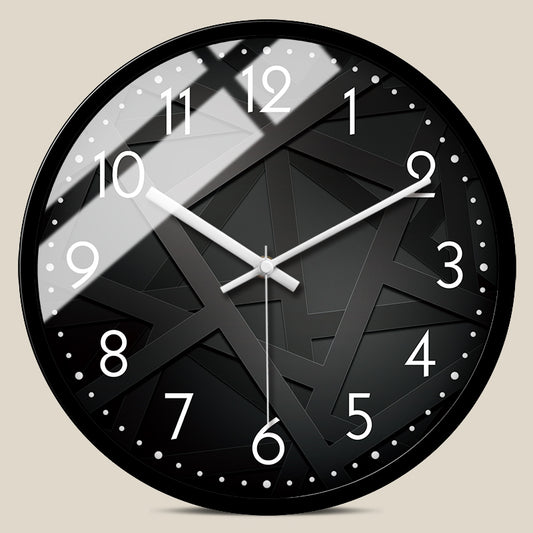 Reloj de Pared Nórdico Minimalista Blanco y Negro con Movimiento Silencioso - Image 2