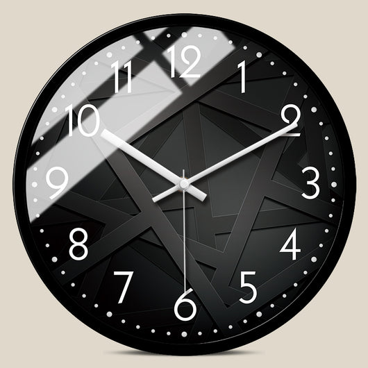 Reloj de Pared Nórdico Minimalista Blanco y Negro con Movimiento Silencioso - Image 2