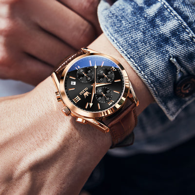 Reloj Deportivo Cronógrafo de Lujo con Tres Esferas y Seis Agujas para Hombre - Image 10