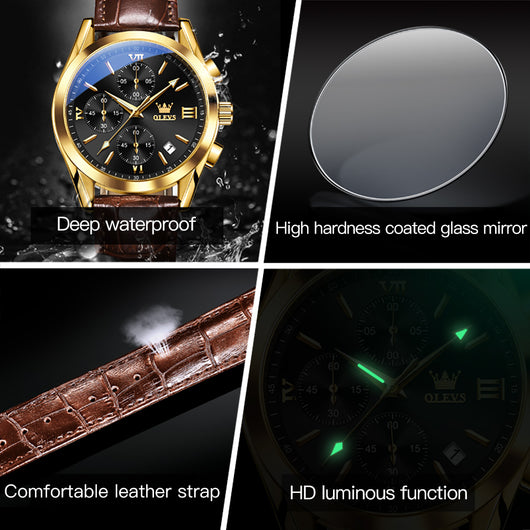 Reloj Deportivo Cronógrafo de Lujo con Tres Esferas y Seis Agujas para Hombre - Image 4