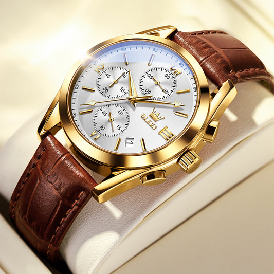 Reloj Deportivo Cronógrafo de Lujo con Tres Esferas y Seis Agujas para Hombre