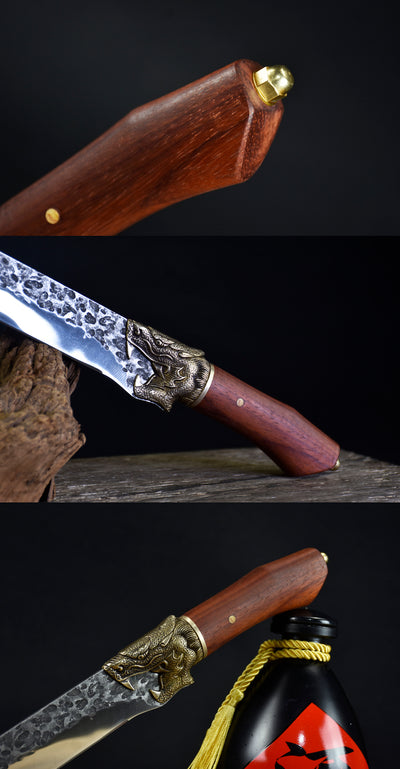 Cuchillo de Hueso Chilong con Mango de Caoba - Image 10