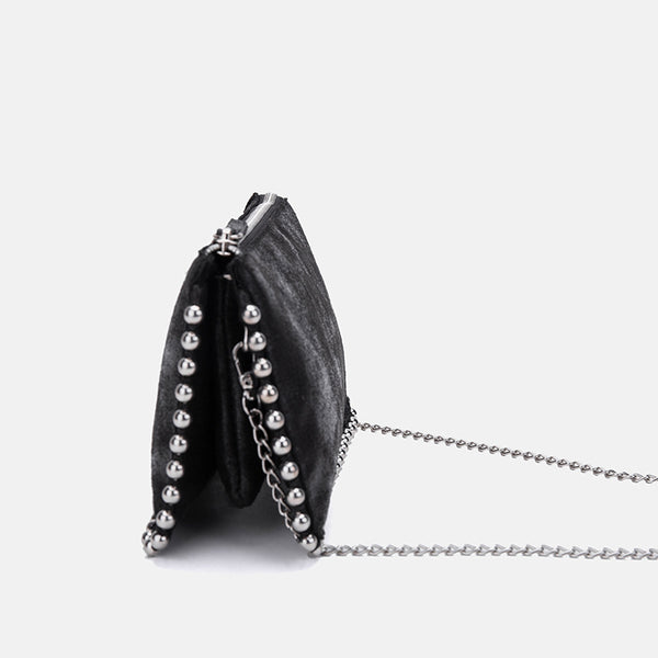 Bolso Cuadrado Pequeño para Mujer con Cuentas y Compartimento Billetera