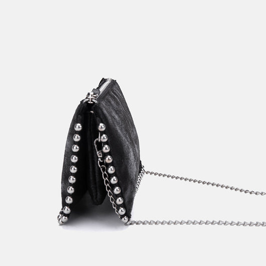 Bolso Cuadrado Pequeño para Mujer con Cuentas y Compartimento Billetera - Image 2