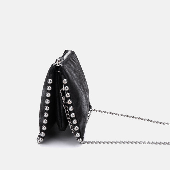 Bolso Cuadrado Pequeño para Mujer con Cuentas y Compartimento Billetera