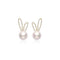 Cute Little Rabbit Earrings Female Niche Design Sense High-end Light Luxury Earrings Plateado