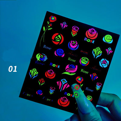 Adhesivos de Uñas Decorativos Estrella Fluorescente con Moño - Image 13