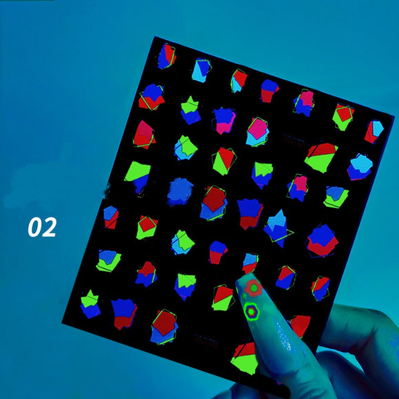 Adhesivos de Uñas Decorativos Estrella Fluorescente con Moño