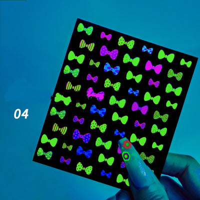 Adhesivos de Uñas Decorativos Estrella Fluorescente con Moño - Image 4
