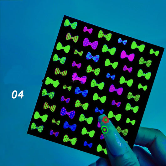 Adhesivos de Uñas Decorativos Estrella Fluorescente con Moño - Image 4