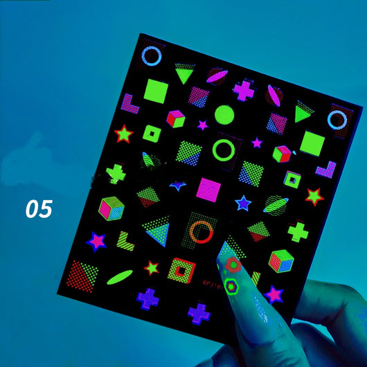 Adhesivos de Uñas Decorativos Estrella Fluorescente con Moño - Image 5