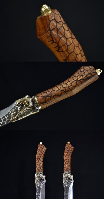 Cuchillo de Hueso Chilong con Acabado Latón Agrietado - Image 9