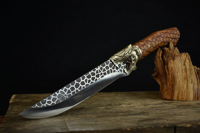 Cuchillo de Hueso Chilong con Acabado Latón Agrietado - Image 8