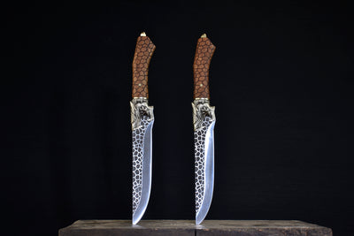 Cuchillo de Hueso Chilong con Acabado Latón Agrietado - Image 4
