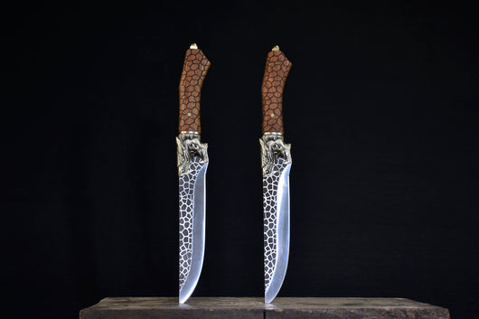 Cuchillo de Hueso Chilong con Acabado Latón Agrietado - Image 4