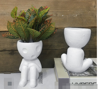 Maceta Cerámica Decorativa Árbol Hombre - Figura Nórdica para Suculentas y Plantas