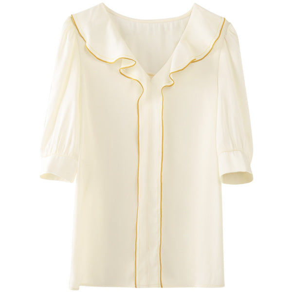 Blusa Corta Coreana con Volantes para Mujer - Estilo Verano