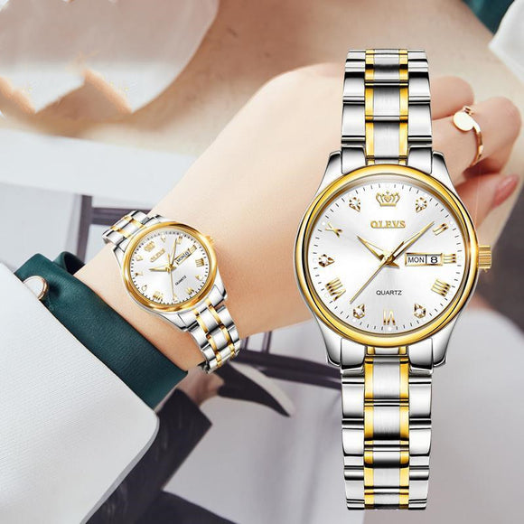 Reloj de Dama Automático Luminoso con Calendario y Resistencia al Agua