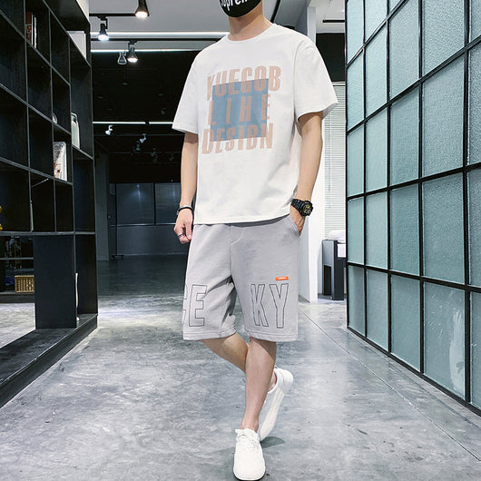 Conjunto Deportivo de Verano para Hombre - Camiseta Cuello Redondo + Pantalón Capri - Image 8