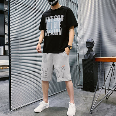Conjunto Deportivo de Verano para Hombre - Camiseta Cuello Redondo + Pantalón Capri - Image 12