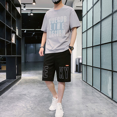 Conjunto Deportivo de Verano para Hombre - Camiseta Cuello Redondo + Pantalón Capri - Image 4