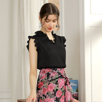 Blusa Escotada sin Mangas en Gasa Ligera - Image 3