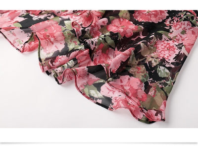 Falda Estilo Coreano Estampada de Cintura Alta con Cordones - Image 2
