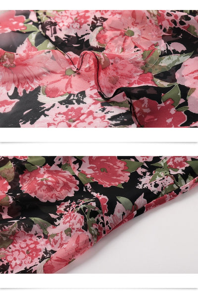 Falda Estilo Coreano Estampada de Cintura Alta con Cordones - Image 3