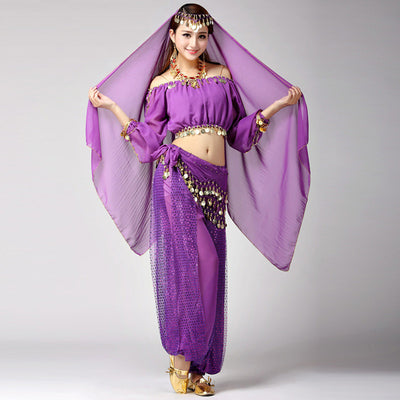 Traje de Danza del Vientre y Danzas Tradicionales con Pantalón Largo - Vestuario de Festivales - Image 3