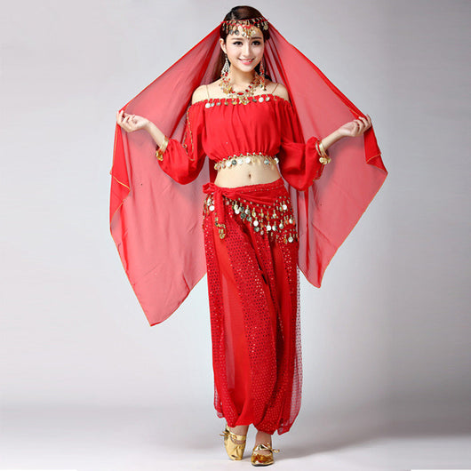 Traje de Danza del Vientre y Danzas Tradicionales con Pantalón Largo - Vestuario de Festivales - Image 2