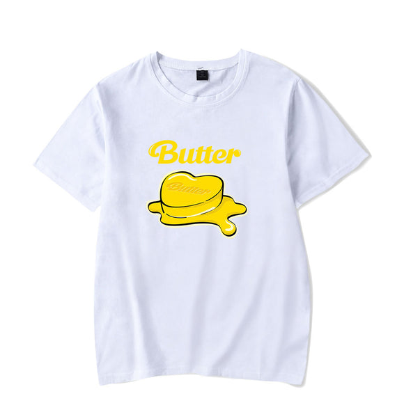 Camiseta Butter Butter Loose de Algodón para Hombre y Mujer
