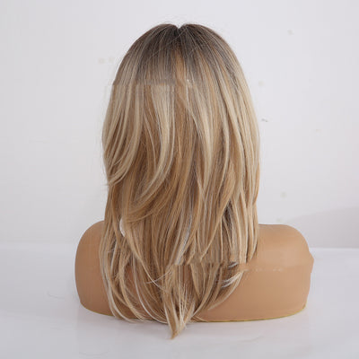 Peluca Larga Degradado Dorado - Cabello Sintético Premium - Image 10