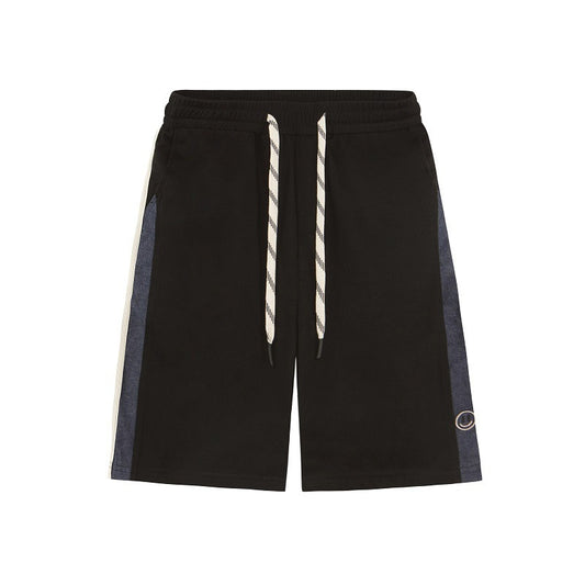 Pantalones Cortos Casuales para Hombre con Detalles de Costura Bordada