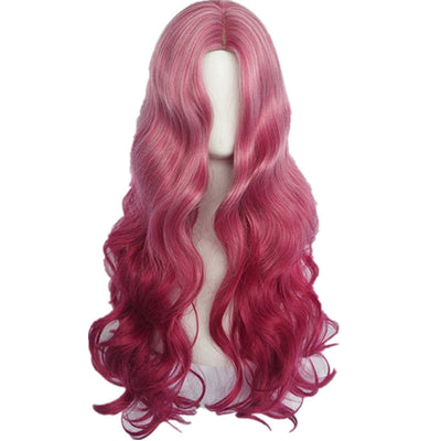 Peluca Larga Roja con Ondas Voluminosas y Flequillo - Image 2