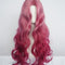 Peluca Larga Roja con Ondas Voluminosas y Flequillo