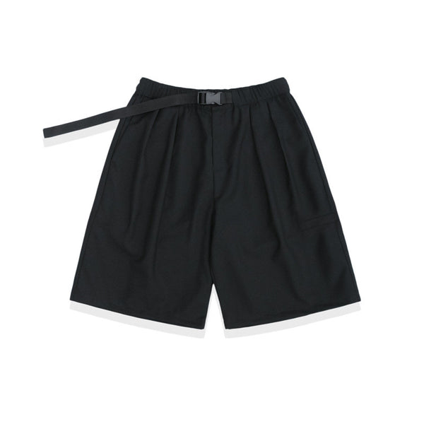 Pantalones Cortos Sueltos Estilo Japonés con Drapeado de Cinco Puntos